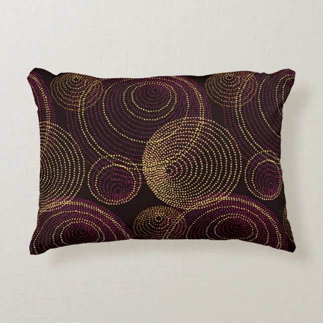 Luxurious Gold Geometric Print Decorative Cushion (Front)