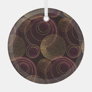 Luxurious Gold Geometric Print Glass Tree Decoration