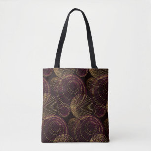 Luxurious Gold Geometric Print Tote Bag
