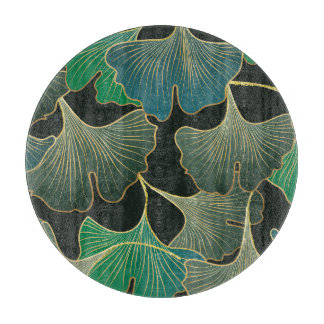 Luxurious gold Ginkgo, vintage art. Cutting Board