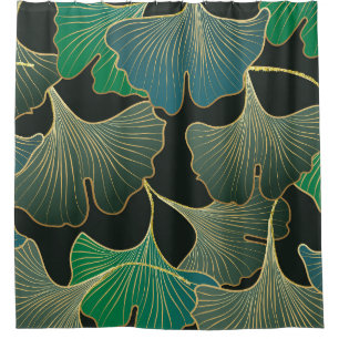 Luxurious gold Ginkgo, vintage art. Shower Curtain