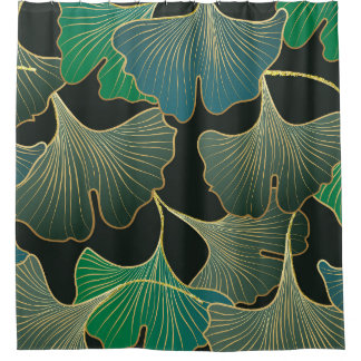 Luxurious gold Ginkgo, vintage art. Shower Curtain
