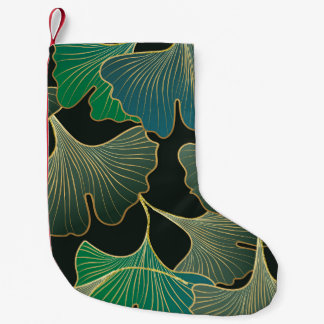 Luxurious gold Ginkgo, vintage art. Small Christmas Stocking