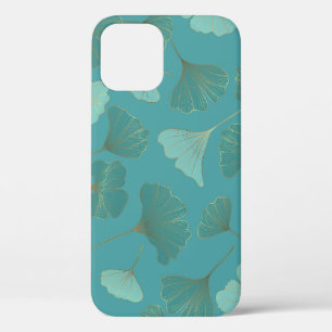 Luxurious gold Ginkgo, vintage wallpaper. iPhone 12 Case