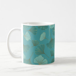 Luxurious gold Ginkgo, vintage wallpaper. Coffee Mug
