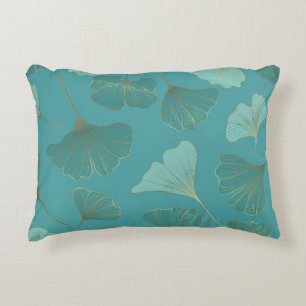 Luxurious gold Ginkgo, vintage wallpaper. Decorative Cushion
