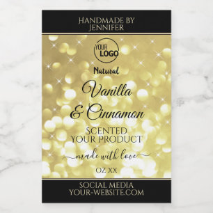 Luxurious Gold Glitter Stars Logo Product Labels