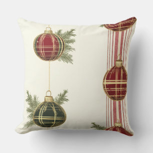 Luxurious Gold & Green Christmas Throw Pillow