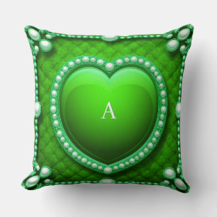 Luxurious Gold Heart Frame Adorned With Pearls Cushion
