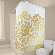 luxurious gold lace on white
