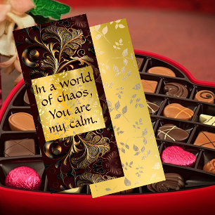 Luxurious Gold Leaves Valentine Card