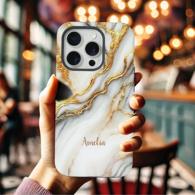 Luxurious Gold Marble Personalised iPhone Case  (Creator Uploaded)