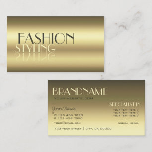 Luxurious Gold Modern Mirror Letters Professional Business Card
