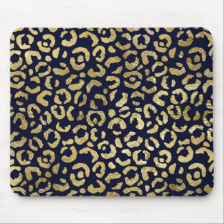 Luxurious Gold Navy Stylish Leopard Print Mouse Mat