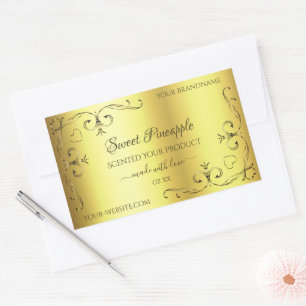 Luxurious Gold Product Label Ornate Corner Borders