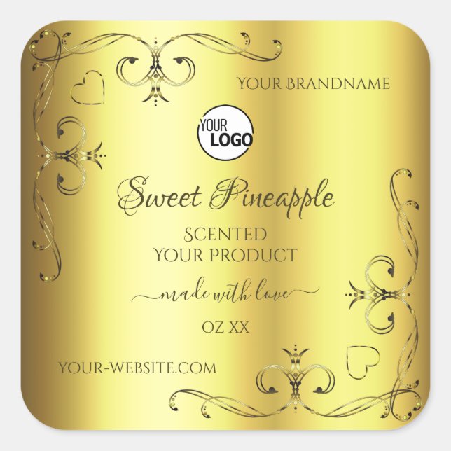Luxurious Gold Product Labels Ornate Corners Logo (Front)