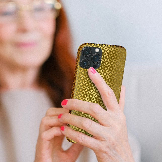 Luxurious Gold Rhombus Carving Pattern Case-Mate iPhone Case (Creator Uploaded)