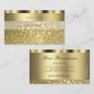 Luxurious Gold Shimmer Sparkling Glitter Glamourou Business Card
