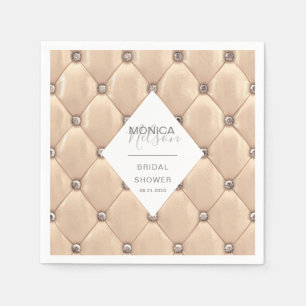 luxurious gold tufted bridal shower napkin