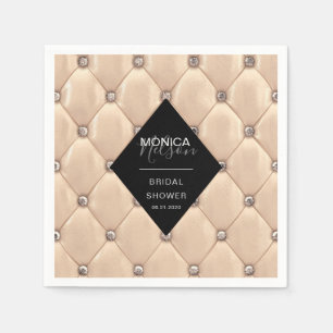 luxurious gold tufted bridal shower napkin