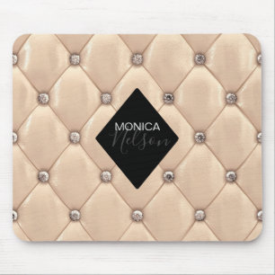Luxurious Gold Tufted Monogram Mouse Mat