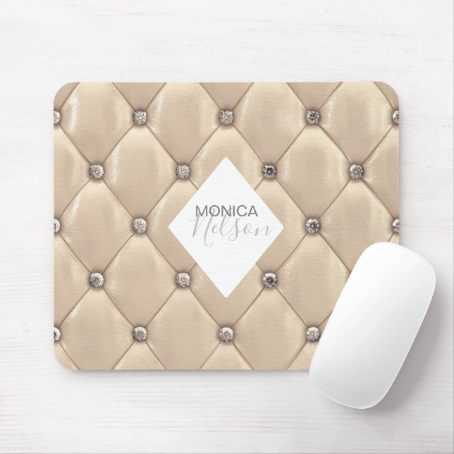 Luxurious Gold Tufted Monogram Mouse Mat (With Mouse)