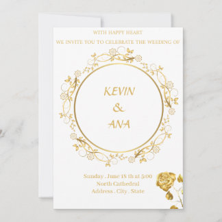 Luxurious Gold Wedding Invitations | Customisable