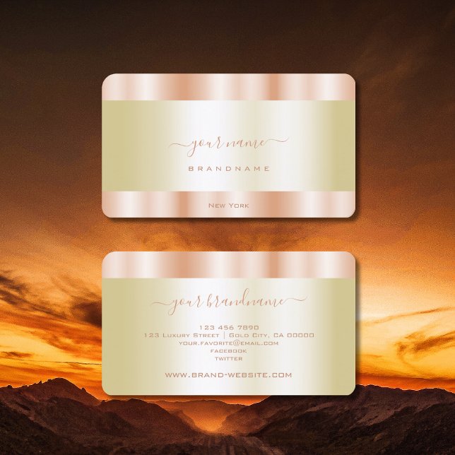 Luxurious Gold with a Luminous Rose Gold Border Business Card (Creator Uploaded)