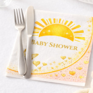 Luxurious Golden Decorative Baby Shower Napkin