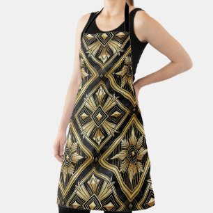 Luxurious Golden Geometric 1920's Dimond Art Deco Apron