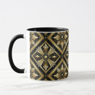 Luxurious Golden Geometric 1920's Dimond Art Deco Mug