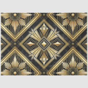 Luxurious Golden Geometric 1920's Dimond Art Deco  Tissue Paper