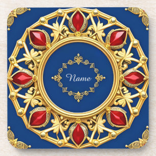 Luxurious Golden Heart Frame Coaster