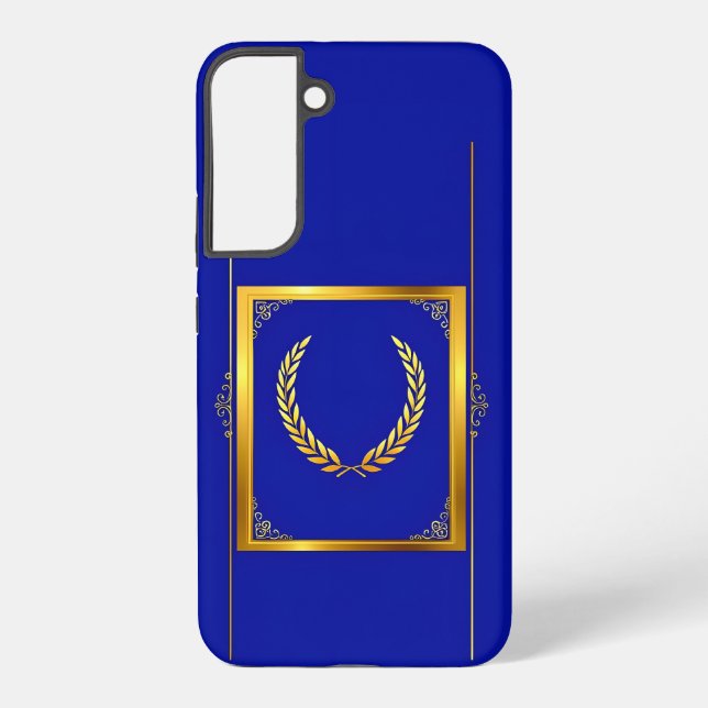 Luxurious Golden Laurel in Rectangular Frame Samsung Galaxy S22+ Case (Back)