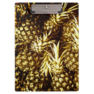 Luxurious golden pineapples clipboard