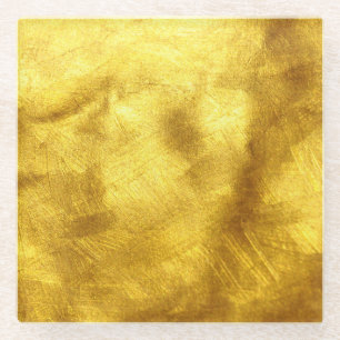 Luxurious Golden Texture Design Glass Coaster