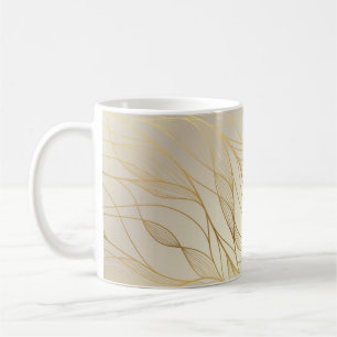 Luxurious Golden Waves: Premium Vintage Design Coffee Mug