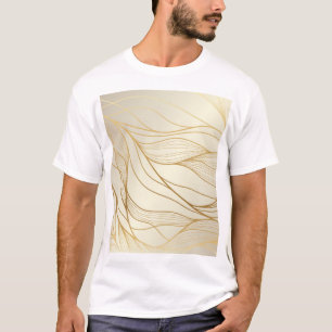 Luxurious Golden Waves: Premium Vintage Design T-Shirt