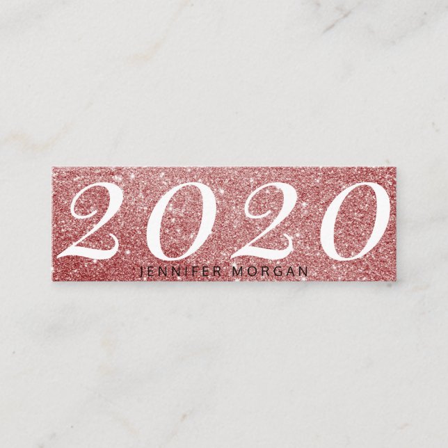 Luxurious graduation rose gold glitter Name Card (Front)