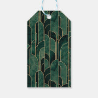 Luxurious Green and Gold Art Deco Pattern