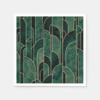 Luxurious Green and Gold Art Deco Pattern