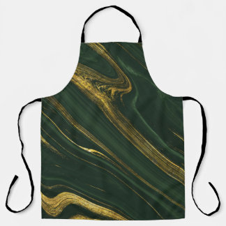 Luxurious Green Onyx: Golden Marble. Apron