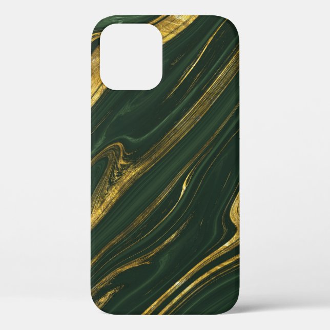 Luxurious Green Onyx: Golden Marble. Case-Mate iPhone Case (Back)