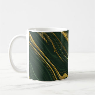 Luxurious Green Onyx: Golden Marble. Coffee Mug