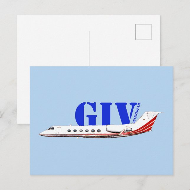 Luxurious Gulfstream IV Private Jet  Postcard (Front/Back)