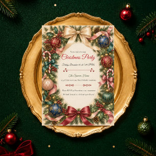 Luxurious Jewel Tone Christmas Party Invitation