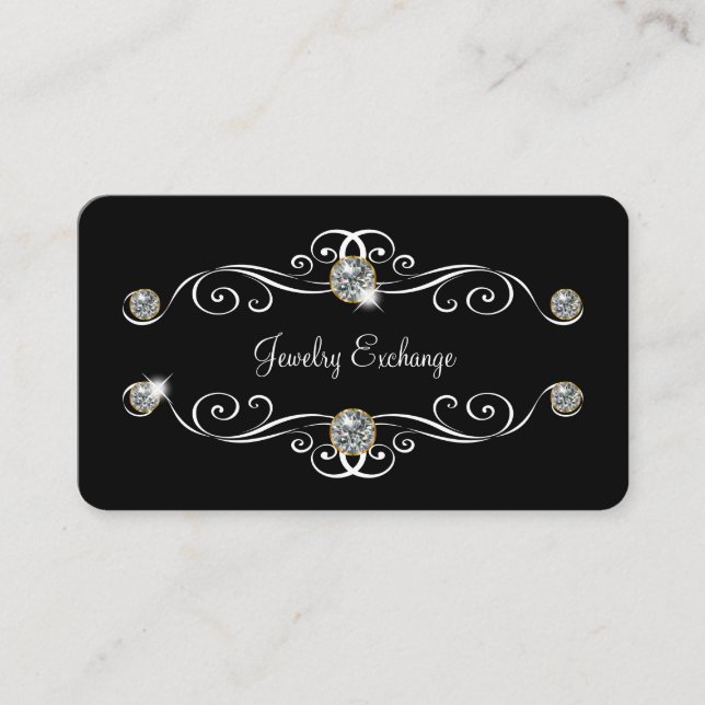 Luxurious Jewellery Theme Design Business Card (Front)