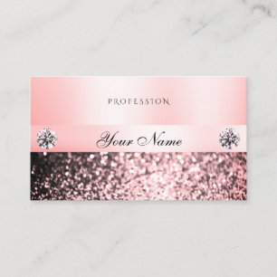 Luxurious Jewels Pink Glitter Diamonds Pastel Pink Business Card