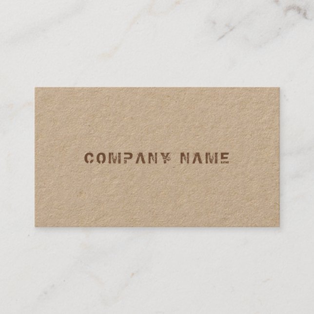 Luxurious Kraft Paper Elegant Distressed Text Business Card (Front)
