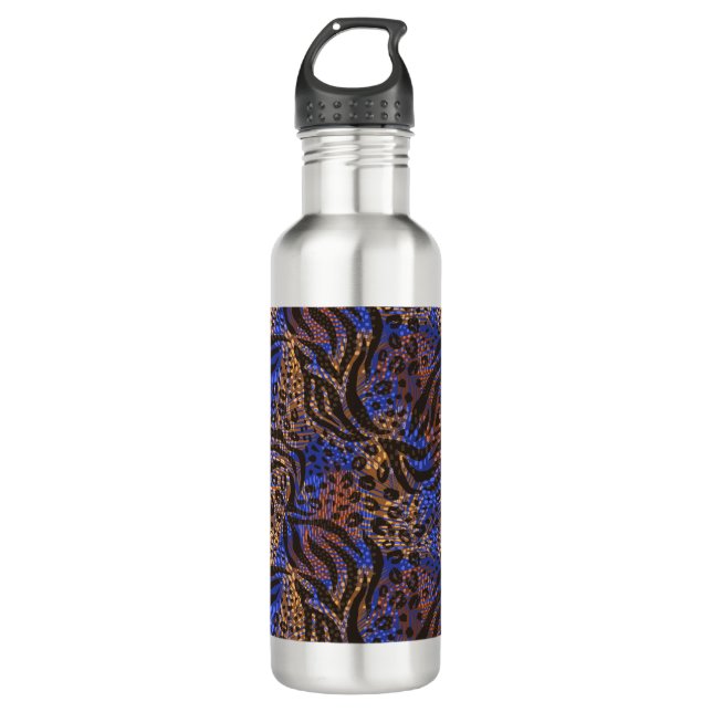 Luxurious Leopard and Zebra Print Pattern 710 Ml Water Bottle (Front)